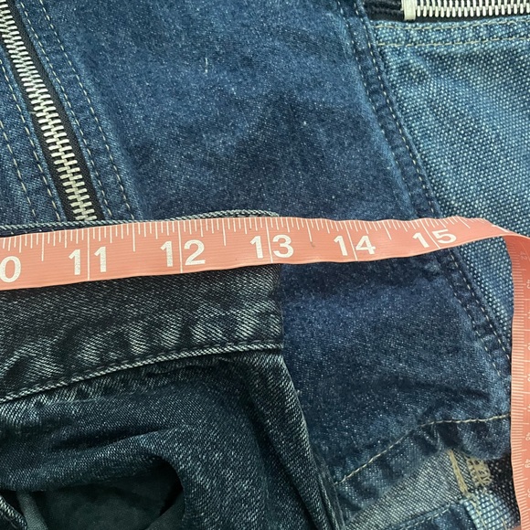 Vintage Rare Western 80s 90s Marcel Dachet Jean Skirt with Leather Fringe - Picture 3 of 7